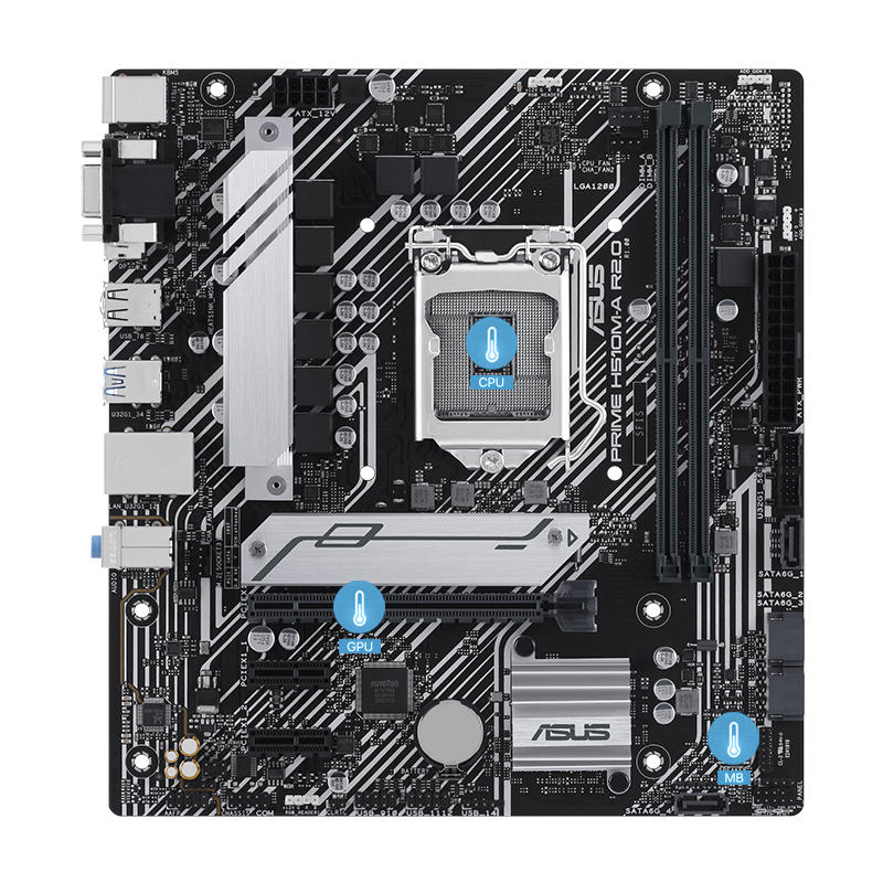 Placa Mãe Asus PRIME H510M-A R2.01200 LGA 1200 Intel H470 - Asus