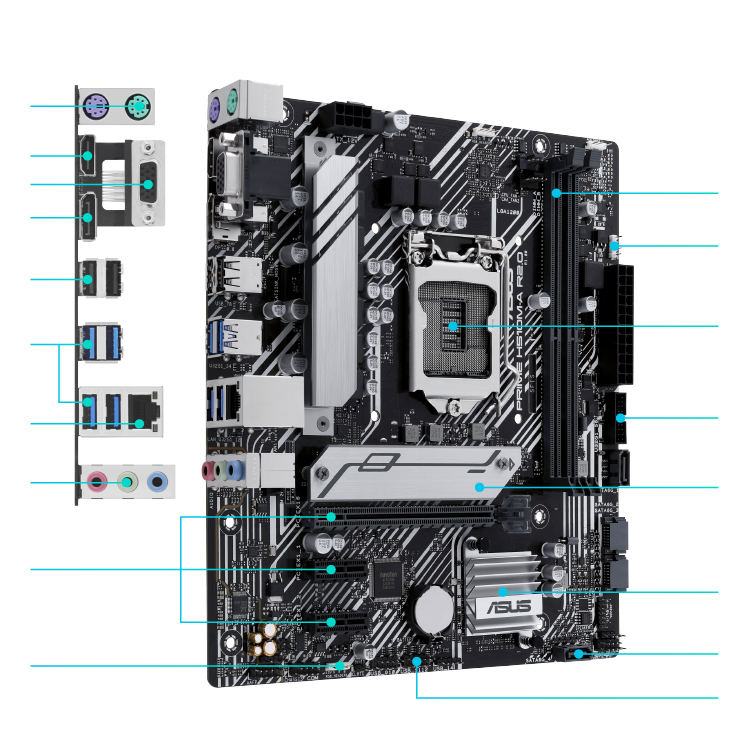 Placa Mãe Asus Prime H510M-A R2.0 Socket Intel LGA 1200 Chipset