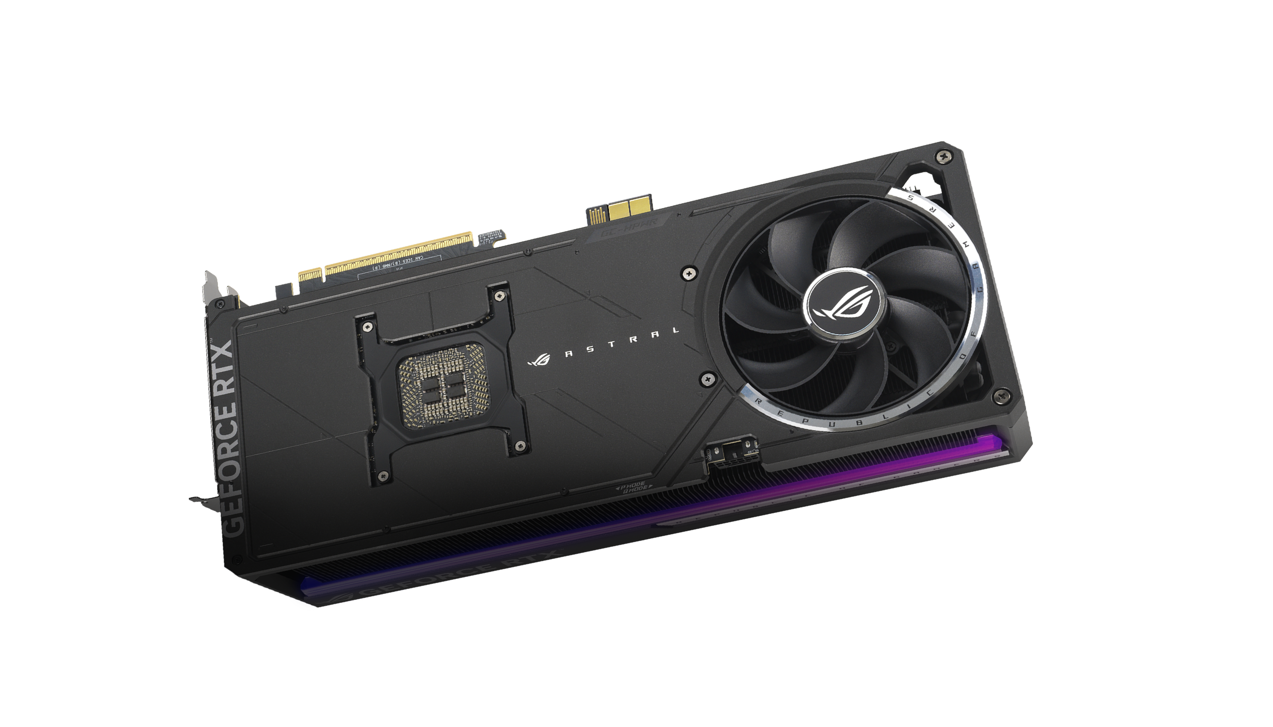 ROG Astral rear view with a galaxy background