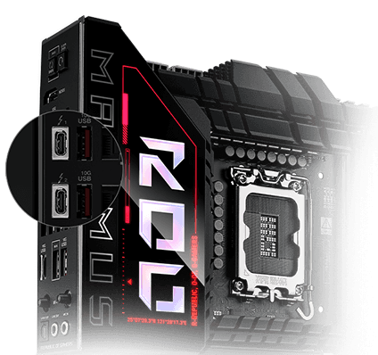 ROG Maximus Z890 Hero 的 2 個 Thunderbolt 4 Type-C® 連接埠