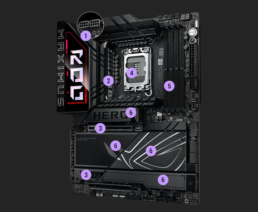 Especificaciones de rendimiento de la ROG Maximus Z890 Hero