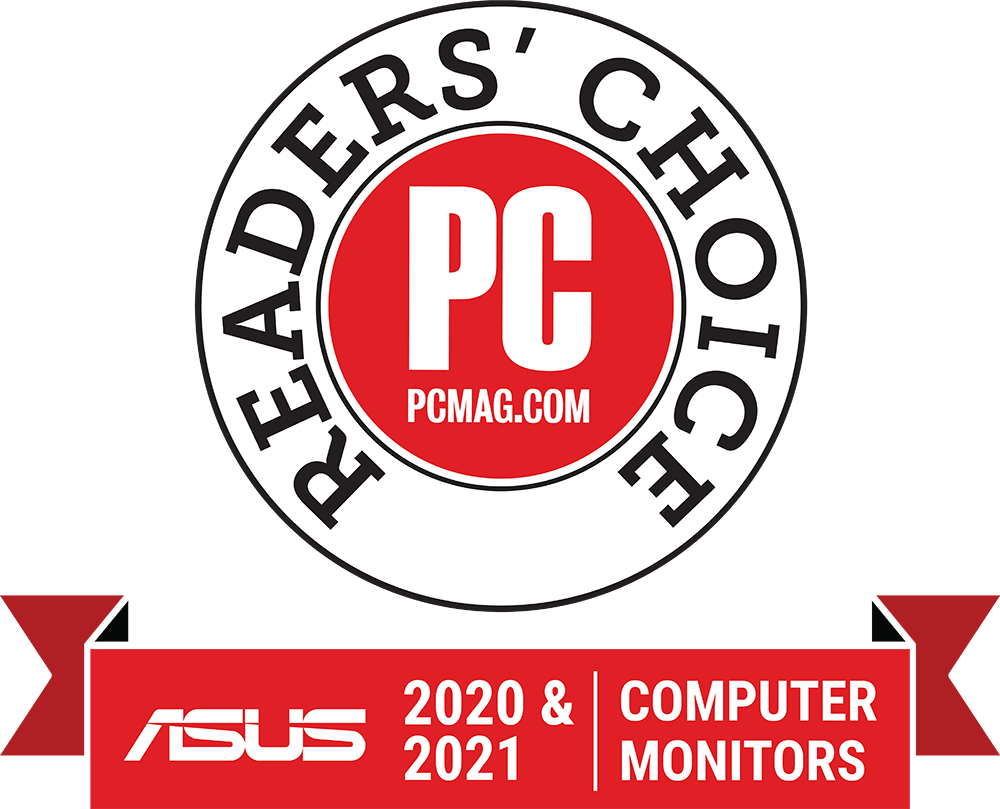 PCMag Reader's Choice Logo für Computermonitore, Jahr von 2021 bis 2022.