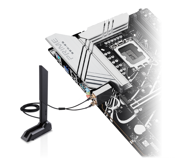 The Z790 MAX GAMING WIFI7 motherboard features onboard WIFI 7.