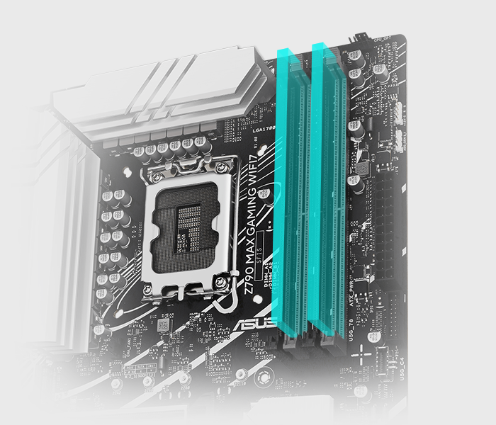 The Z790 MAX GAMING WIFI7 motherboard supports DDR5. 