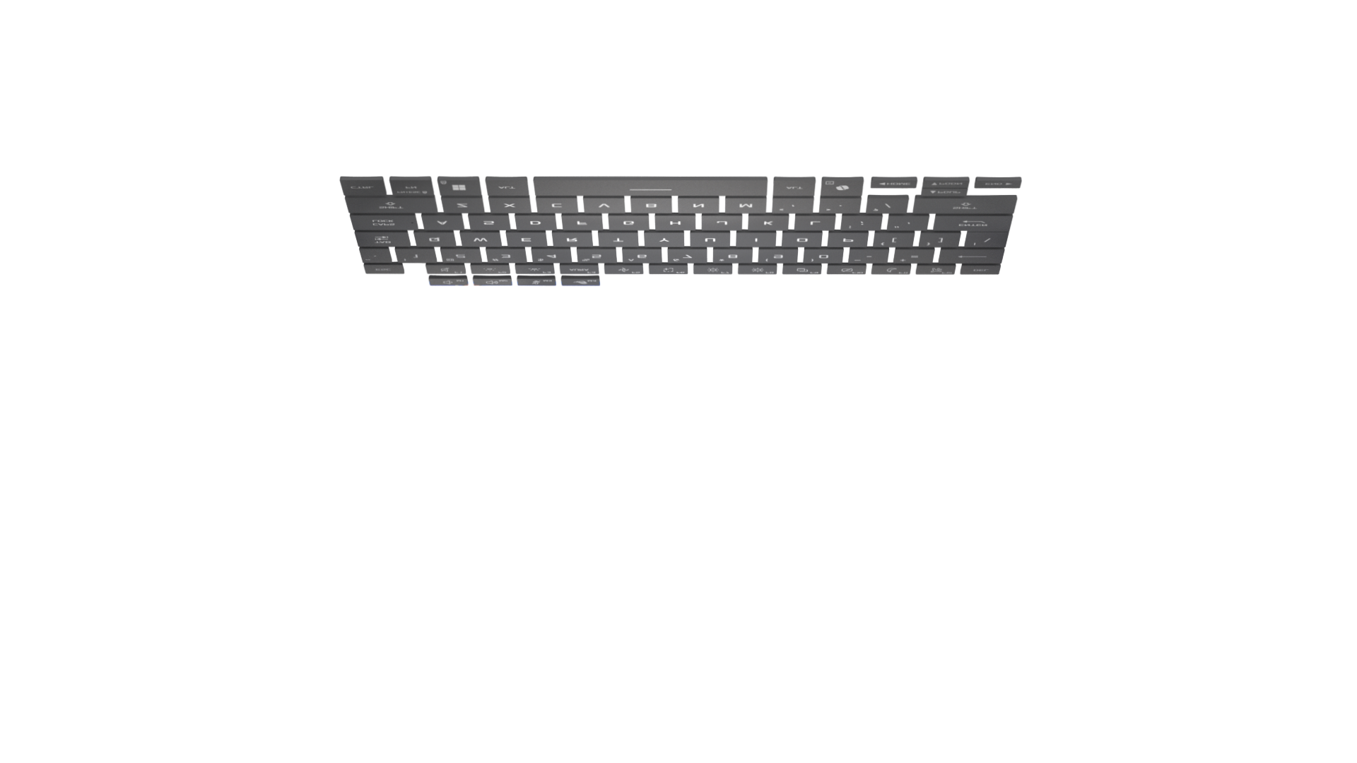 Le clavier de l'ordinateur portable