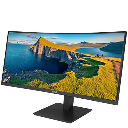 Monitor ASUS má ergonomický stojan s možnosťou nastavenia náklonu.