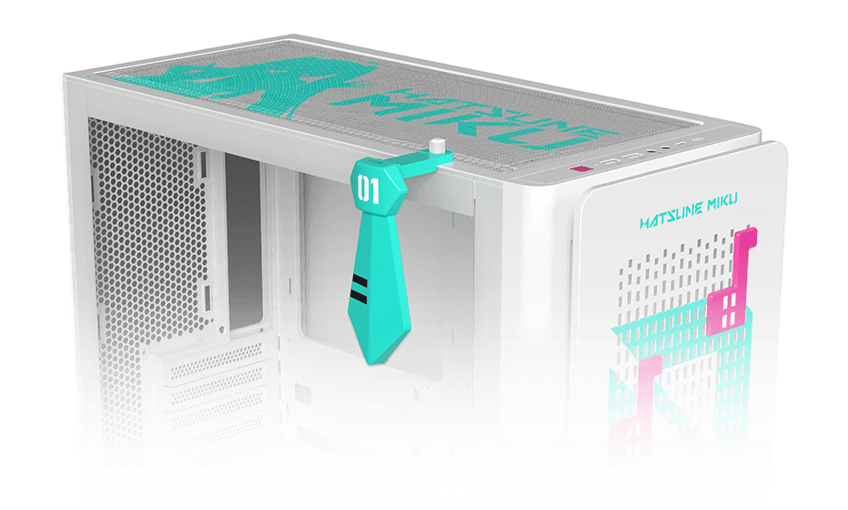 ASUS A23 Hatsune Miku Edition front-side view with headset hook highlighted