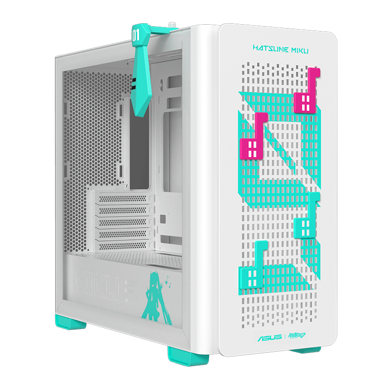 Angled front-side view of ASUS A23 Hatsune Miku Edition
