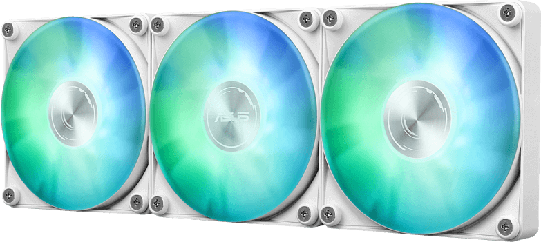 Front view of The pre-installed & daisy-chainable ARGB fans