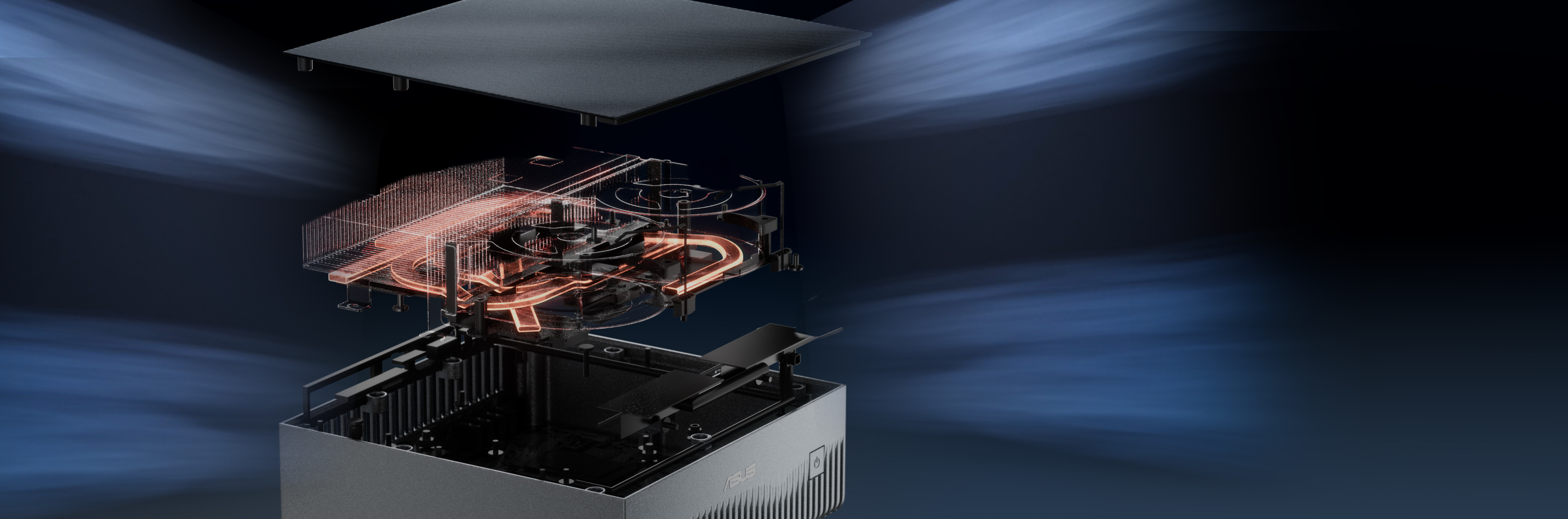 ASUS Ascent GX10 thermal design showcasing dual fans and efficient airflow
