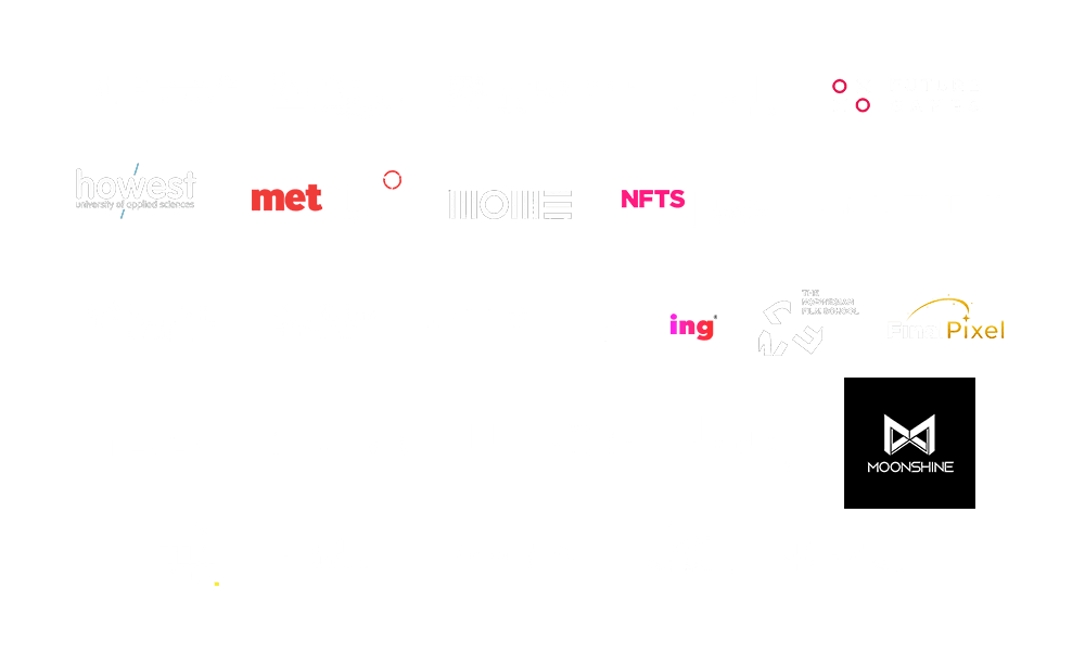 An array of logos from renowned film schools, animation studios, and creative institutions, highlighting their trust in ASUS ProArt Displays.