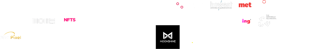 An array of logos from renowned film schools, animation studios, and creative institutions, highlighting their trust in ASUS ProArt Displays.