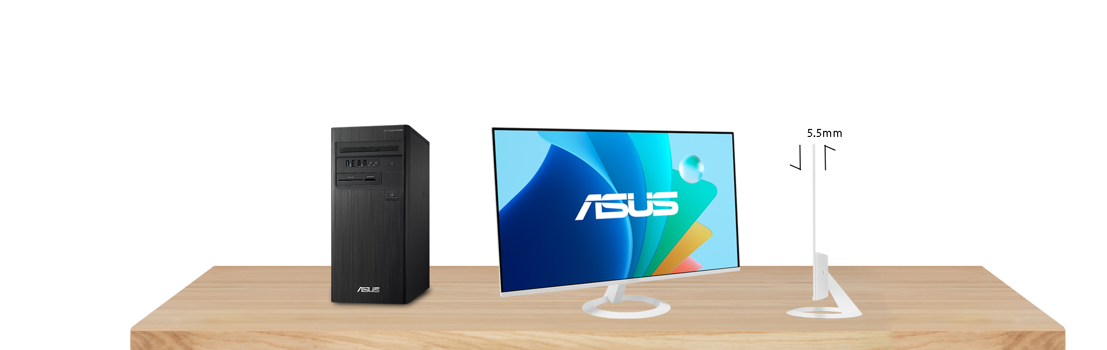 two displays with frameless design suitable for multitple display setup