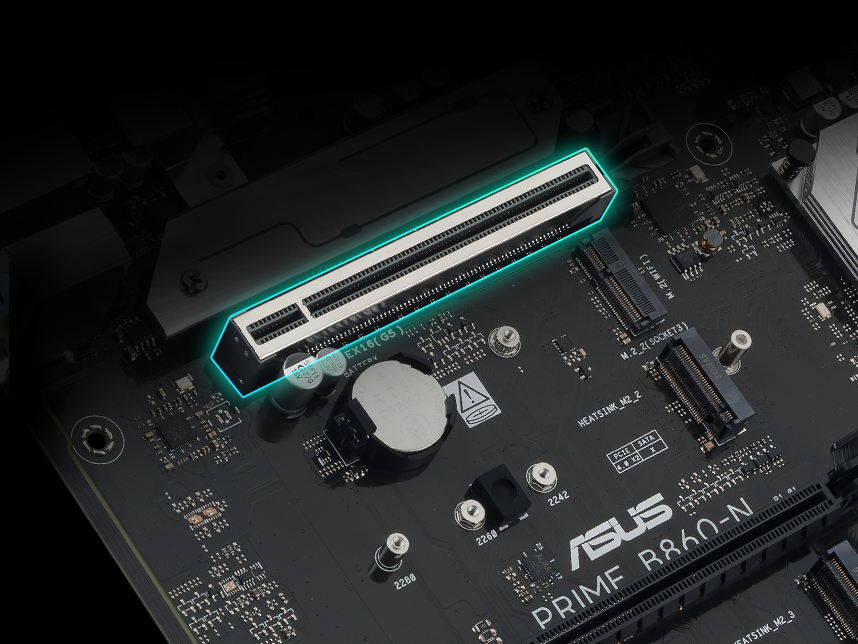 Graphic depicting the PRIME B860-N-CSM SafeSlot feature. 