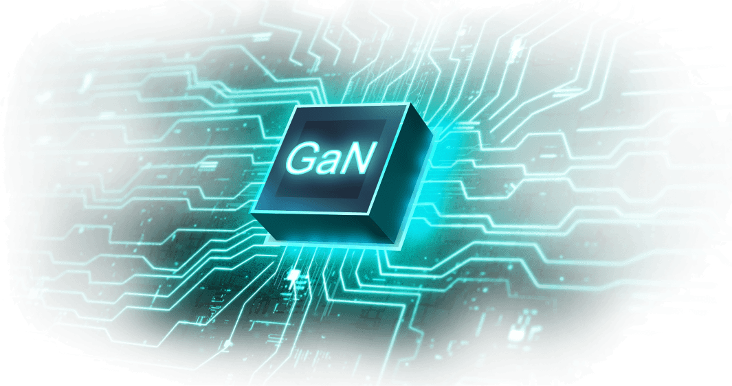 Graphic depicting a GaN MOSFET operating on a PCB