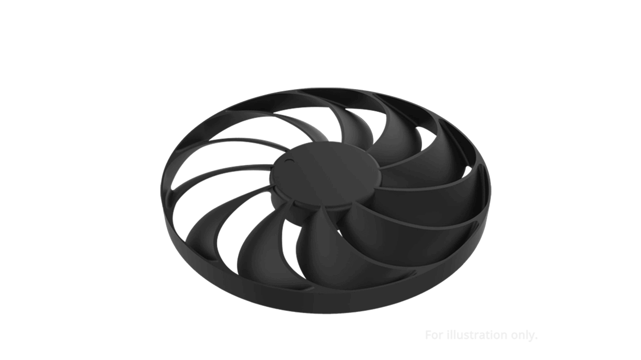 Prime Radeon RX 9070 EVO fan illustration