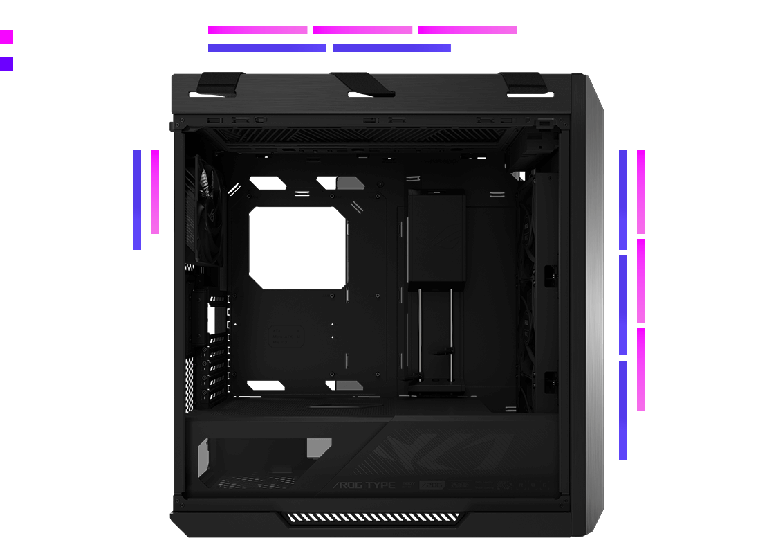 Side view of Helios II with fan compatibility indicators