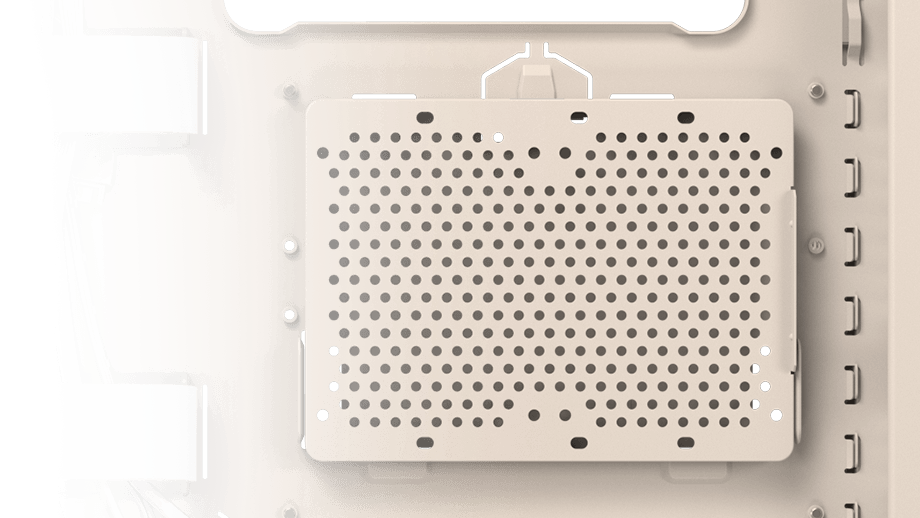 Graphic depicting tool-free 3.5-inch HDD cage installation