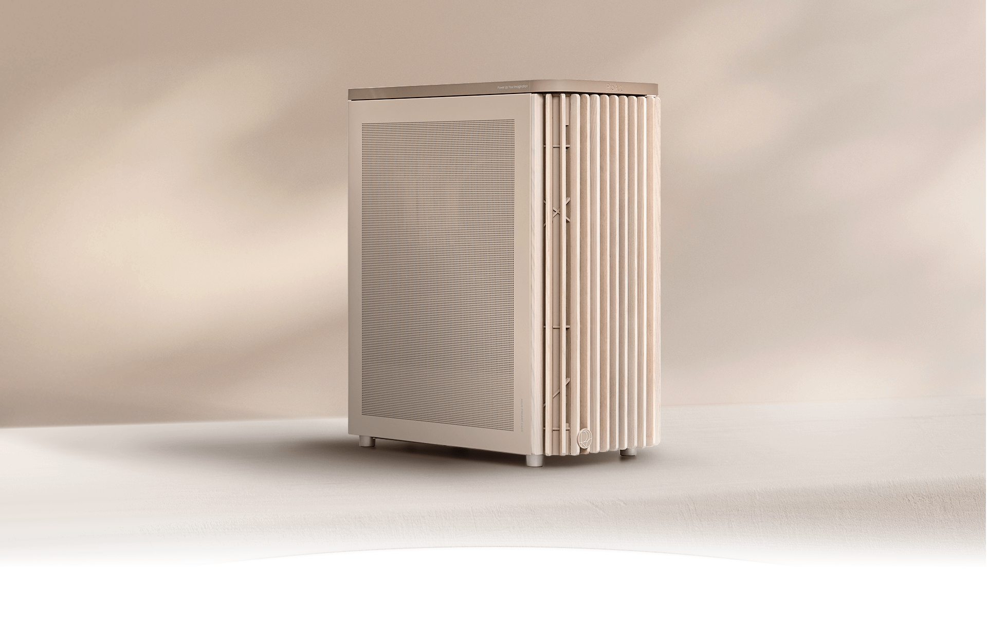 side view of ProArt PA401 Wood Edition Beige case