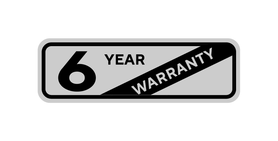 6-year warranty logo