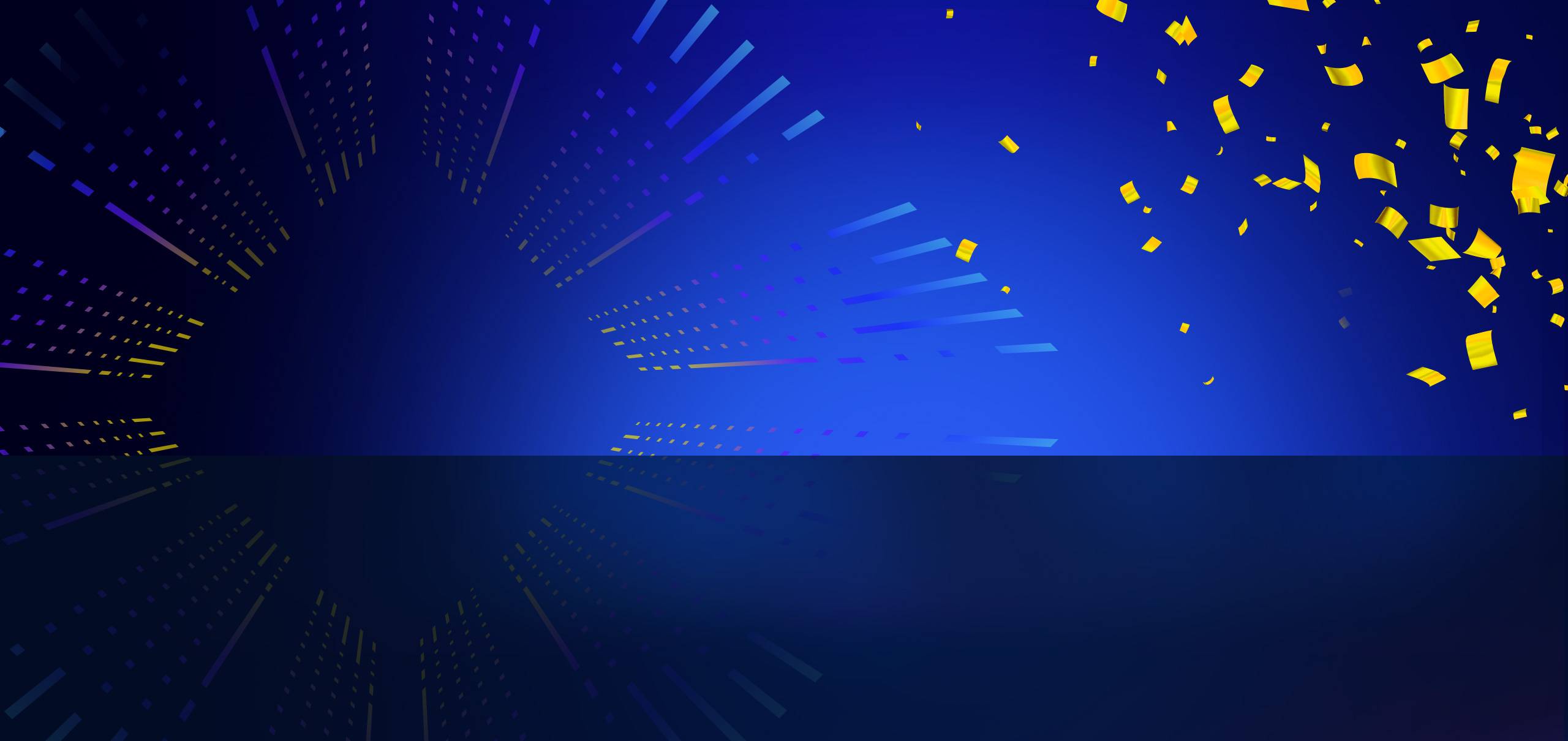 Promotional banner for ROG during Intel Gamer Days 2025. The background is blue with yellow confetti and dynamic light streaks.