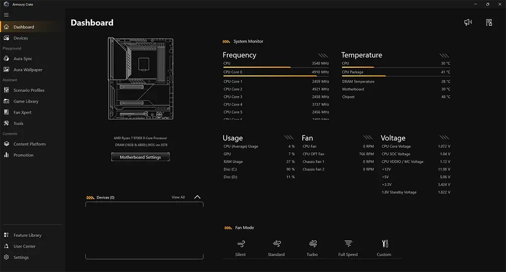 Armoury Crate UI