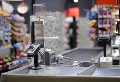 POS machine in a supermarket