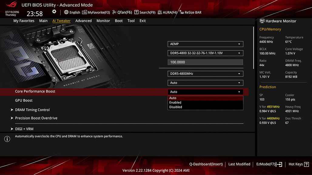 AI Overclocking lets you automatically optimize performance.