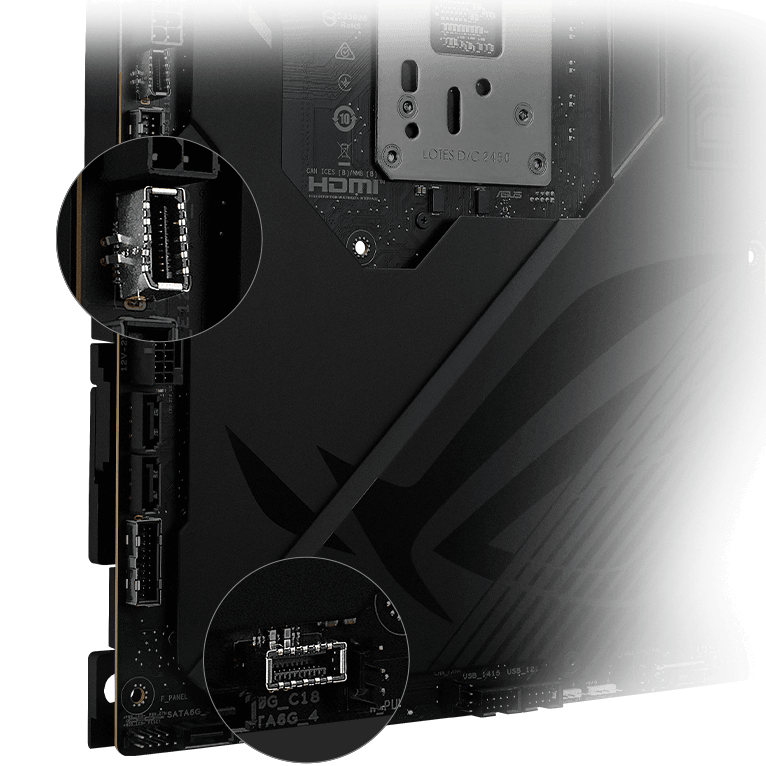Two USB 20Gbps USB Type-C® Panel Connectors on ROG Crosshair X870E Hero BTF