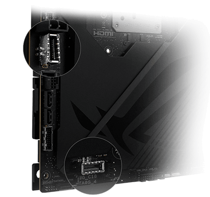 Two USB 20Gbps USB Type-C® Panel Connectors on ROG Crosshair X870E Hero BTF