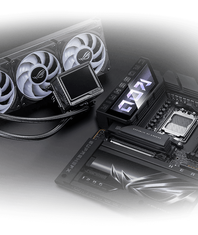 The ROG Crosshair X870E Hero BTF & ROG Ryujin III 360 ARGB Extreme