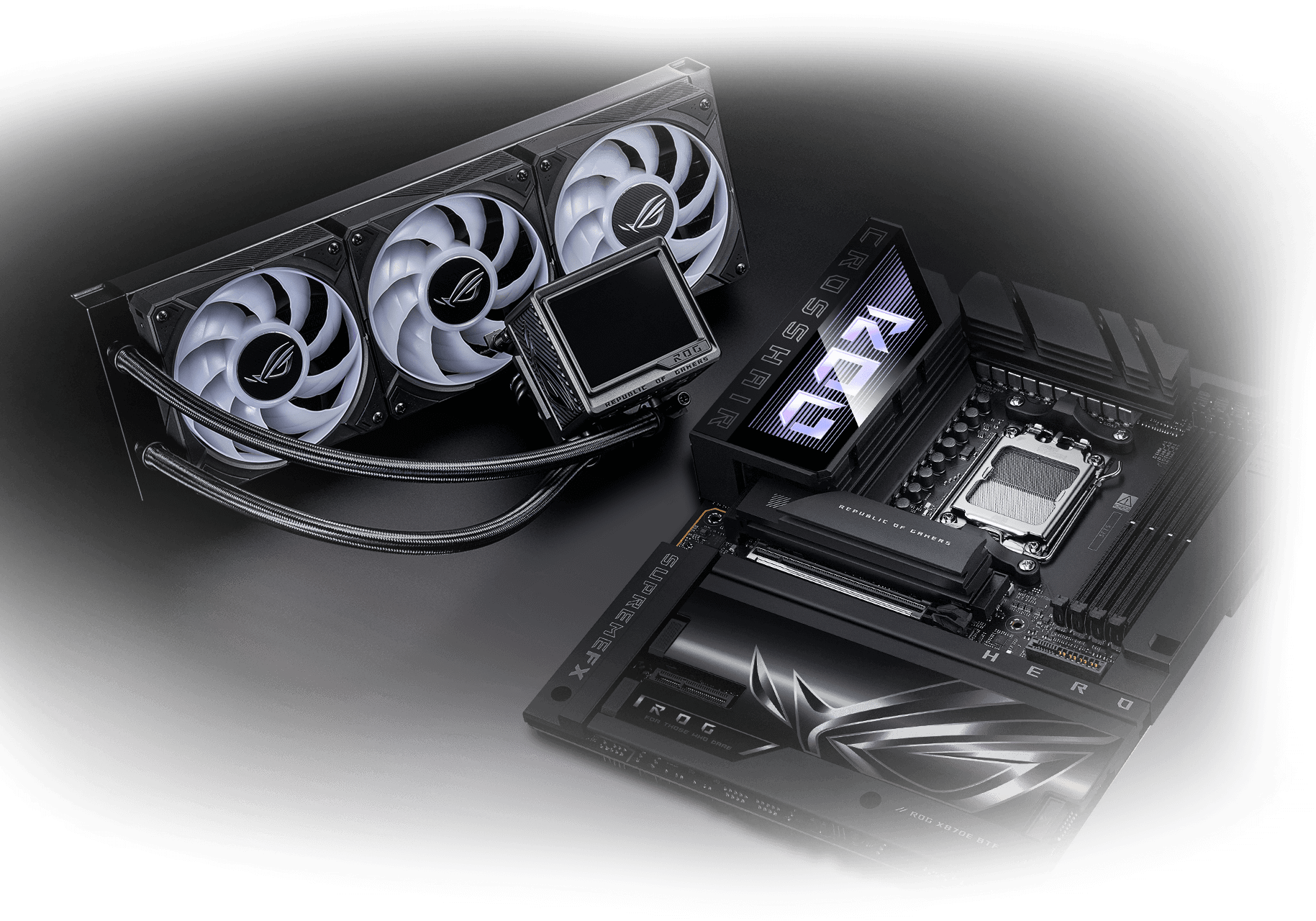 The ROG Crosshair X870E Hero BTF & ROG Ryujin III 360 ARGB Extreme