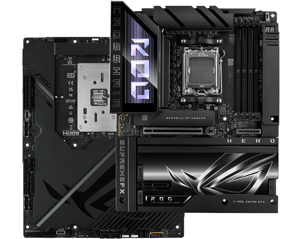 The thermal management on the ROG Crosshair X870E Hero BTF