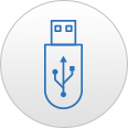 USB/Regedit enabled-disabled icon – Blue USB stick symbol.