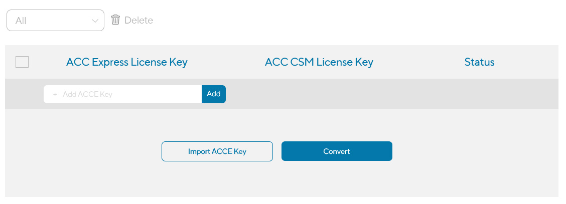 The user interface of the key converter that allows you to transform your ASUS Control Center Express license key to ASUS Control Center CSM license key.