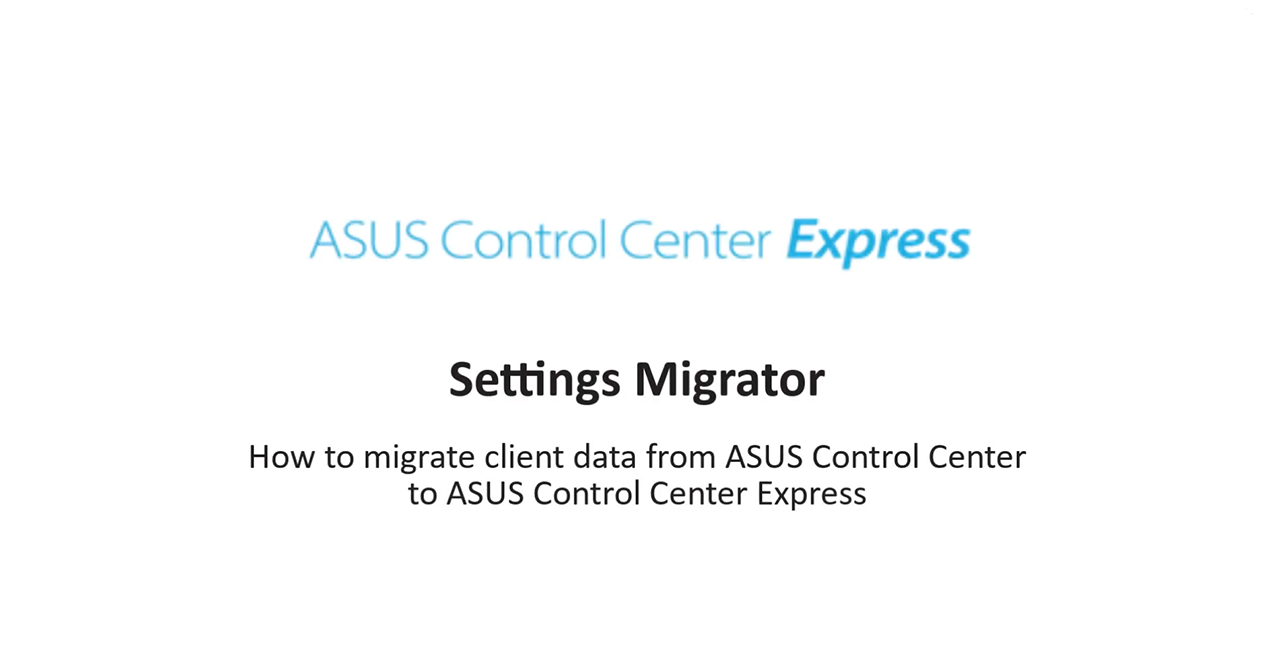 YouTube video thumbnail for 'ASUS Control Center Express Software Tutorial about Settings Migrator' The image shows bold tutorial title all set against a white background.