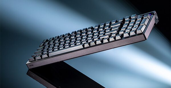 ROG Azoth 96 HE slanted, showcasing its refined top cover