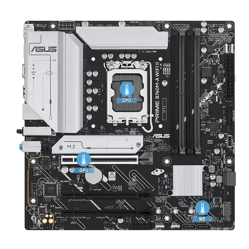 Prime motherboard with multiple temperature sources image