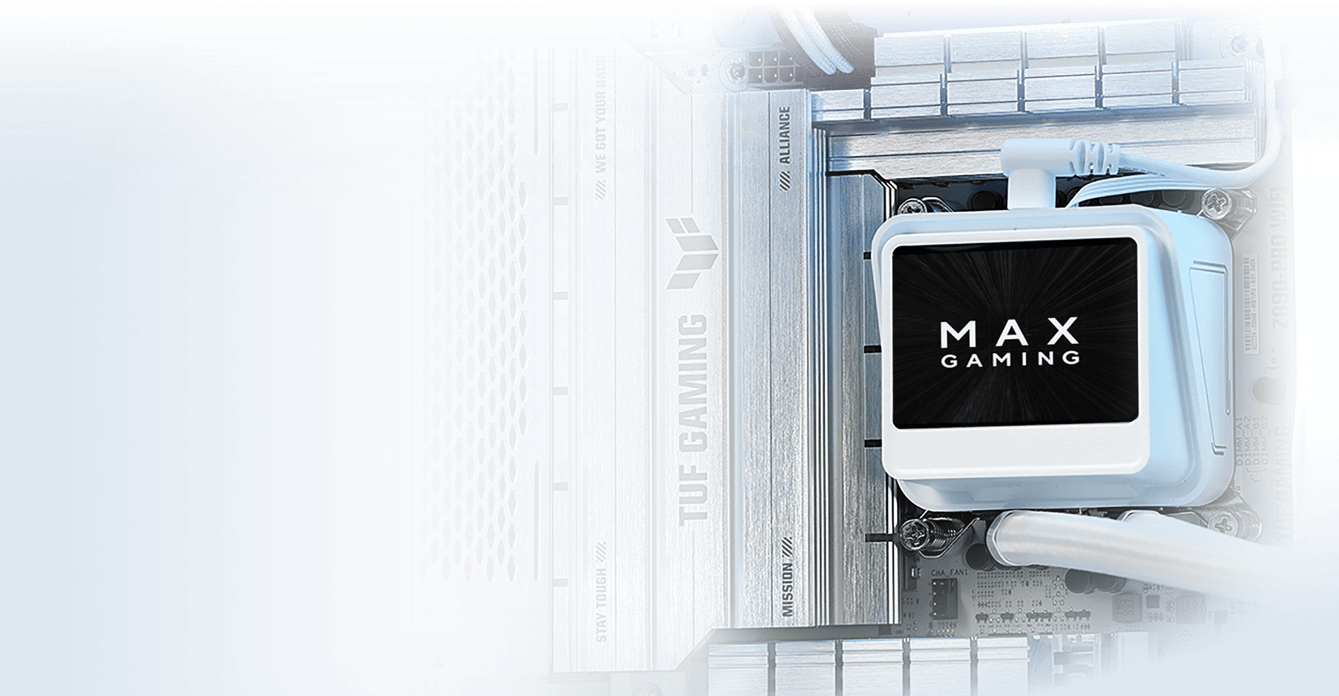 Max Gaming LC 360 ARGB LCD's PC Build interior close-up photos, showing the beauty of Prime series PCs