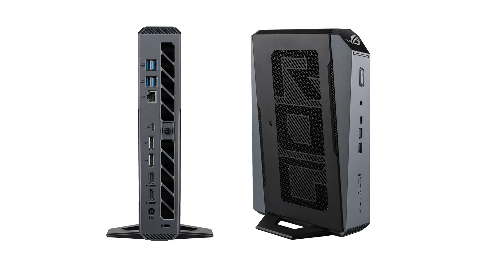 Best gaming mini PC ROG GR70 with airflow vents and I/O ports