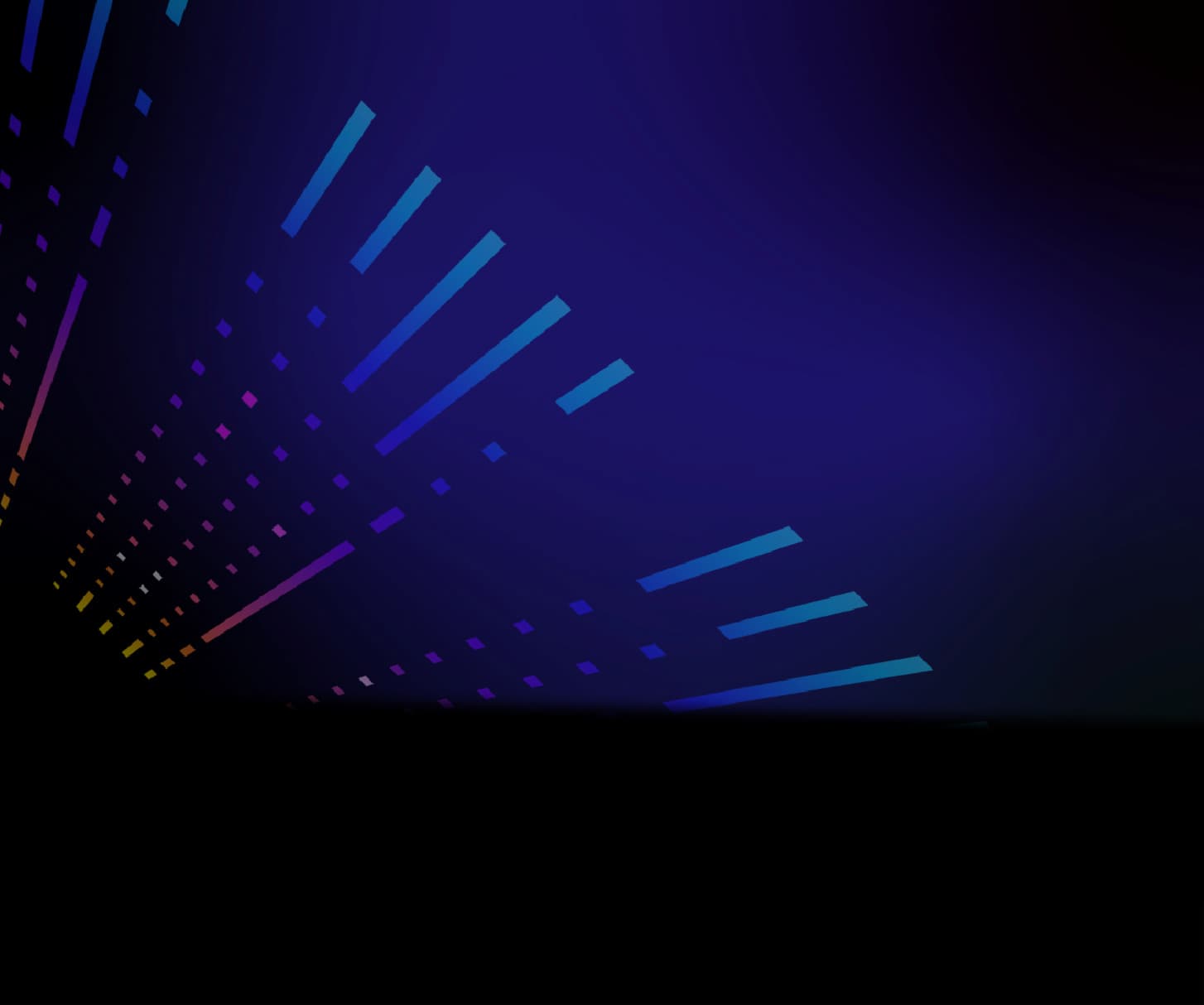 The background is a dark purple-blue gradient with neon streaks.
