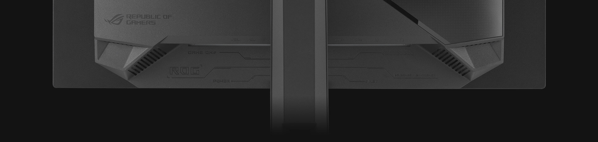 The rear panel of the XG27AQDNG features DisplayPort 1.4, HDMI 2.1, and a USB hub.