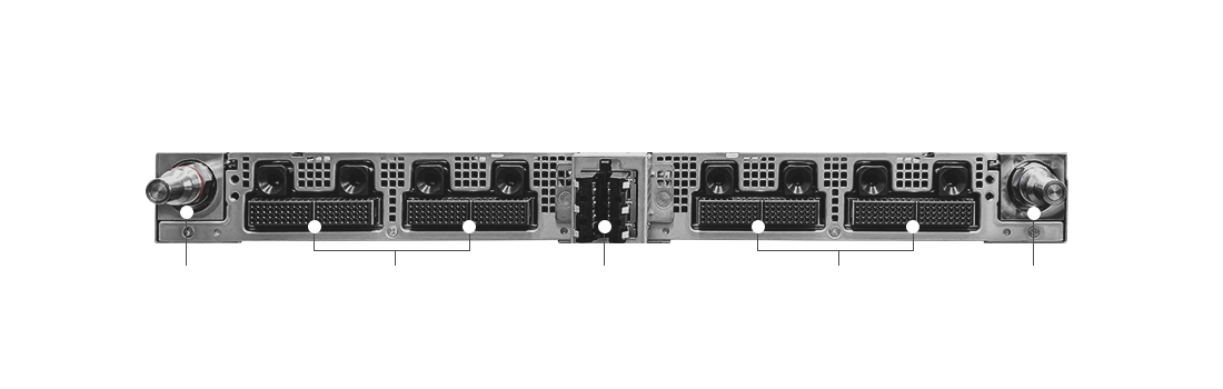 Rear view of compute tray showing NVMe storage drives, BF3 DPU, NIC ports, and OSFP network connections.