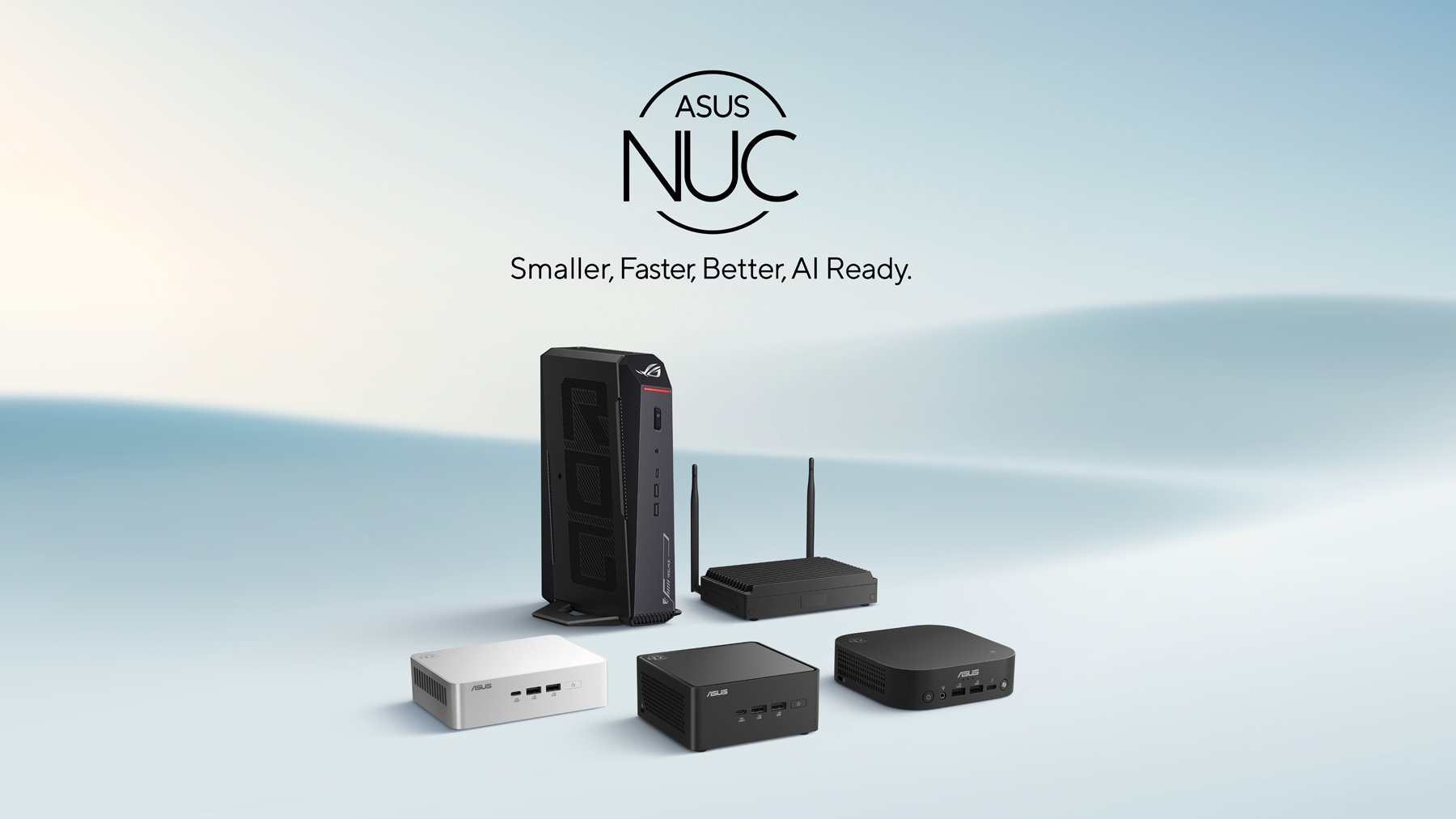A lineup of ASUS NUC mini PCs series 