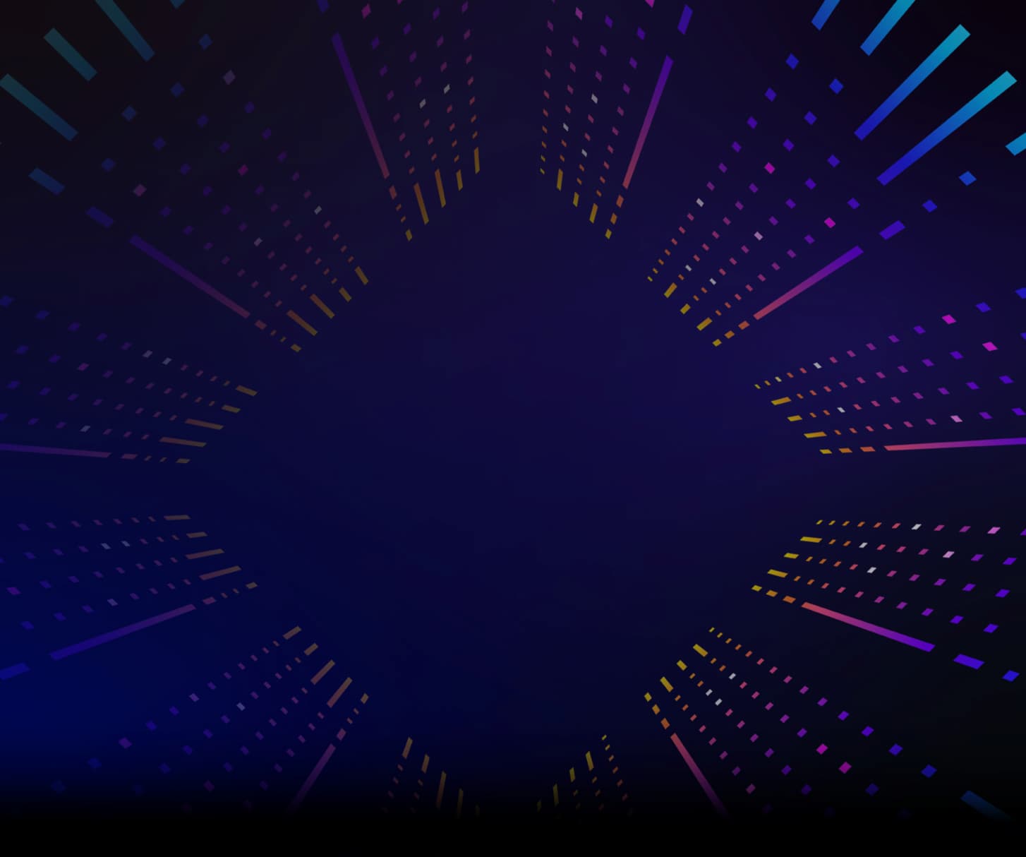 The background is a dark purple-blue gradient with neon streaks.