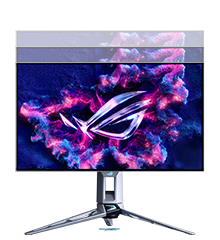 The stand ofthe PG27AQWP-W is height-adjustable