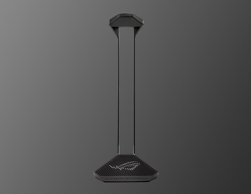 ROG Throne II Core 電競耳機架的前視圖，背景為灰色。