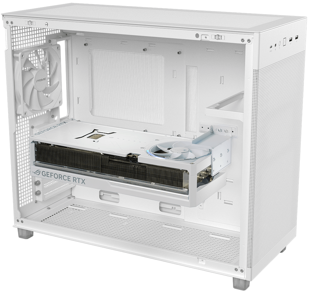 Side view of the case with graphics card installed and highlighted