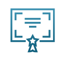 Ícone de um certificado ou documento com uma fita de estrela, simbolizando a ação de se candidatar ao Programa de Submissão de Revendedores da ASUS.