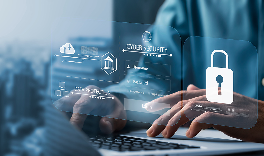 Fileira de ícones de segurança, incluindo um cadeado com uma engrenagem, uma unidade flash USB com um sinal de proibição, um monitor com uma seta circular e um símbolo de lista negra, representando os recursos do ASUS Control Center Express para bloquear o acesso não autorizado ao sistema, desativar o Editor do Registro, bloquear o armazenamento USB, reinicializações automáticas do sistema e lista negra de software para aumentar a segurança de TI.